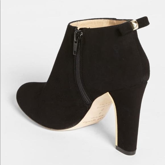 SOLD KATE ♠️ Spade Netta Black Suede Bow Bootie - Picture 2 of 8